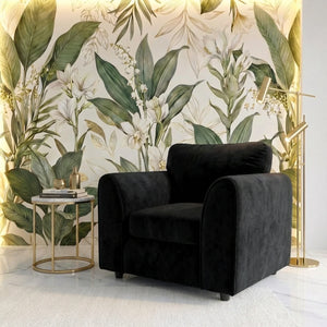 Velvet armchair black