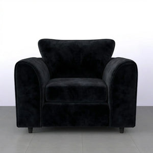 Velvet armchair black
