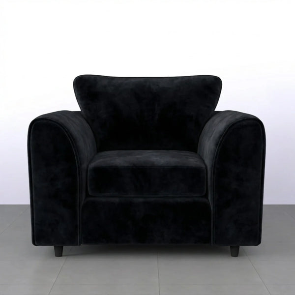 Velvet armchair black