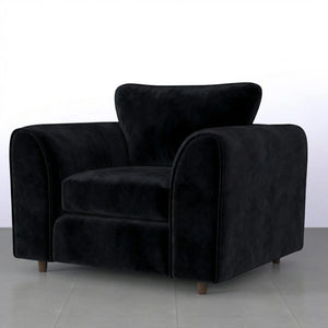 Velvet armchair black
