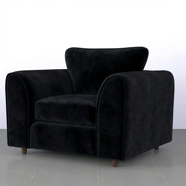 Velvet armchair black