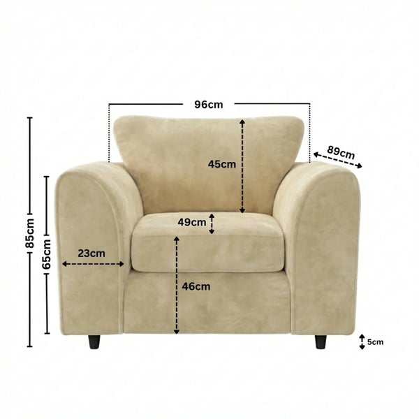 Velvet armchair cream