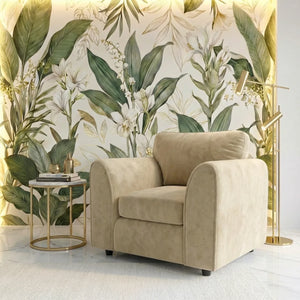 Velvet armchair cream