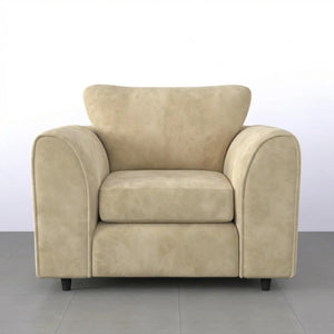 Velvet armchair cream