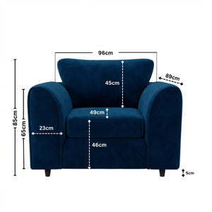 Velvet armchair midnight blue