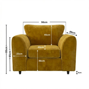 Velvet armchair mustard
