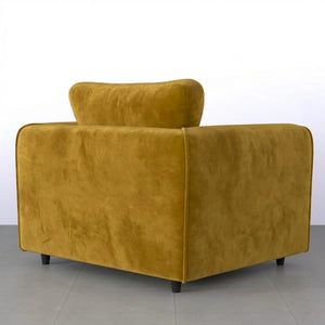 Velvet armchair mustard