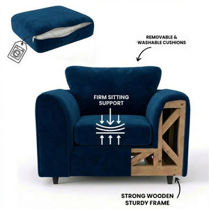 Velvet armchair midnight blue