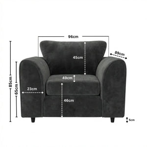 Velvet armchair dark grey