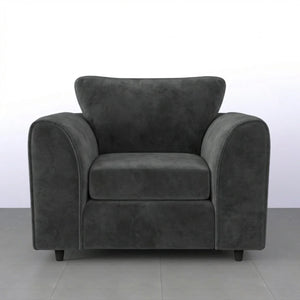 Velvet armchair dark grey