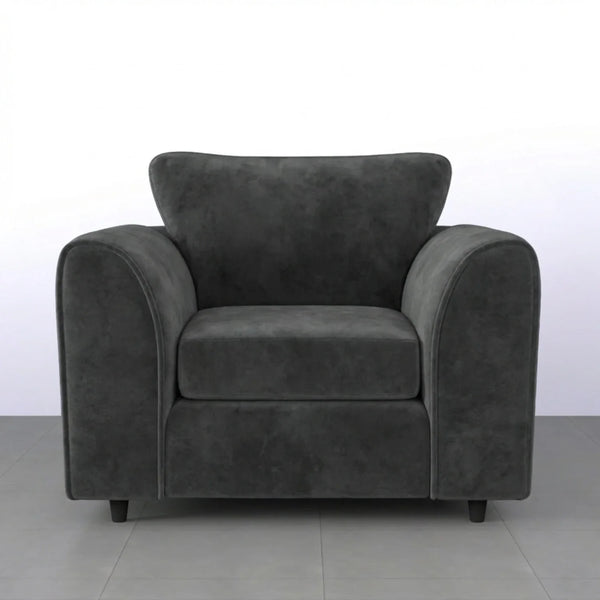 Velvet armchair dark grey