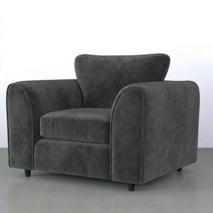 Velvet armchair dark grey