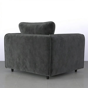 Velvet armchair dark grey