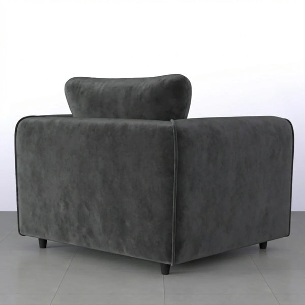 Velvet armchair dark grey