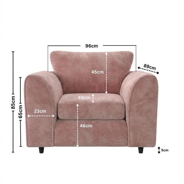 Velvet armchair pink