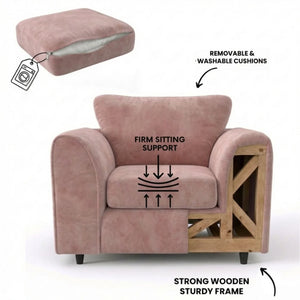 Velvet armchair pink