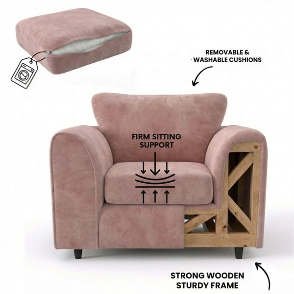 Velvet armchair pink