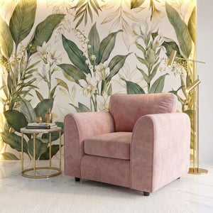 Velvet armchair pink