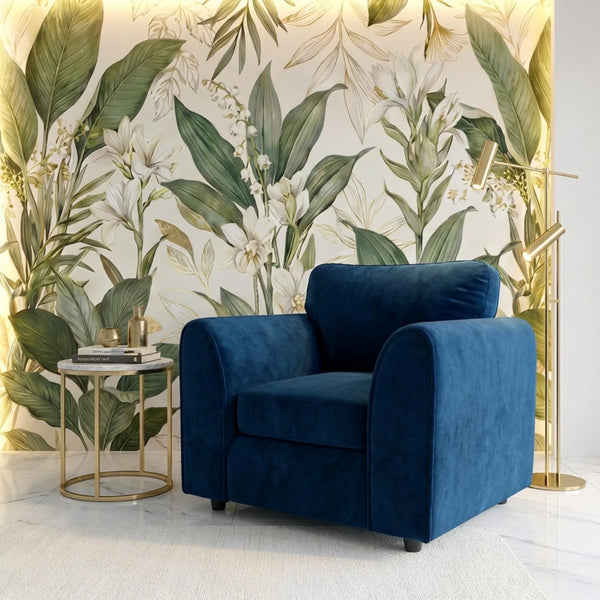 Velvet armchair midnight blue