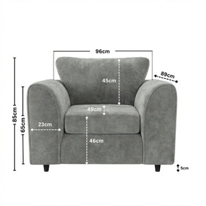 Velvet armchair light grey