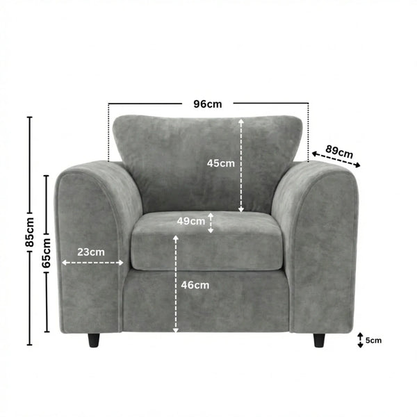 Velvet armchair light grey