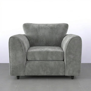 Velvet armchair light grey