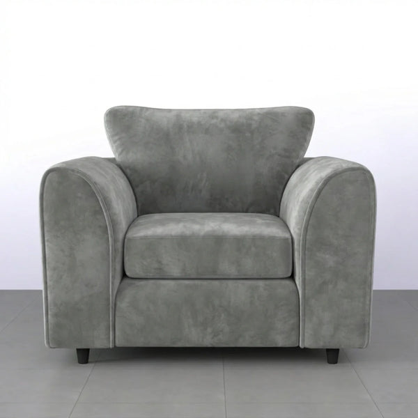 Velvet armchair light grey