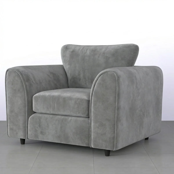 Velvet  armchair light grey