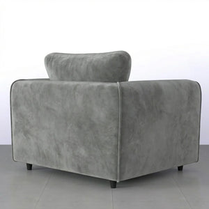 Velvet armchair light grey