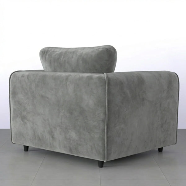 Velvet armchair light grey