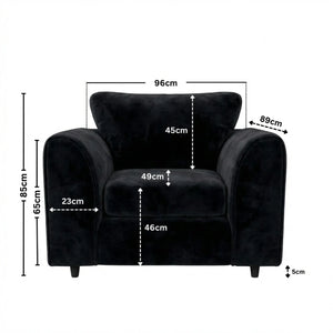 Velvet armchair black
