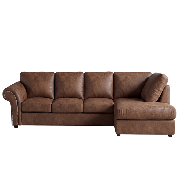 Model 2 Oakland Full Back XL L Shape Leather Sofa