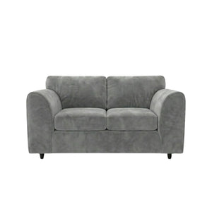 Two-seater plush velvet fabric sofa with full back from Gamzo Outlet, featuring a modern design and soft, comfortable cushions.