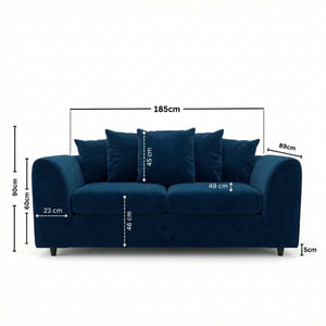 velvet 3 seater Midnight Blue