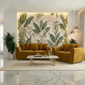 velvet 3 seater Mustard