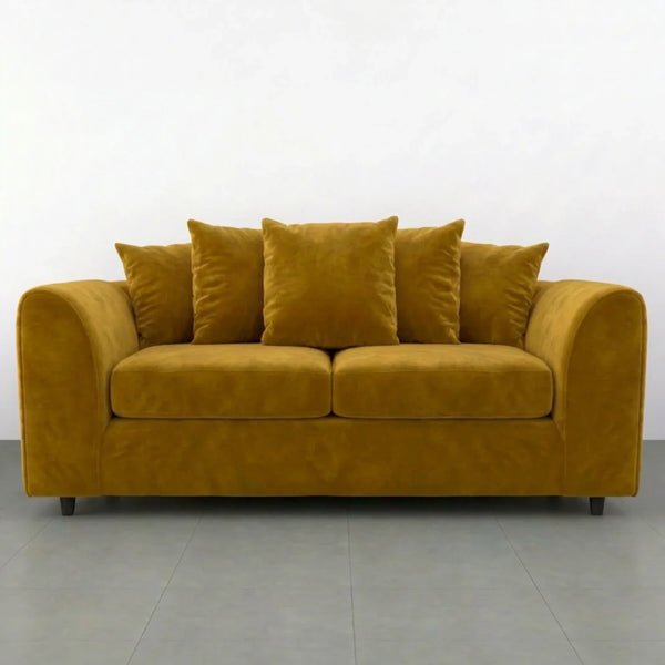 velvet 3 seater Mustard