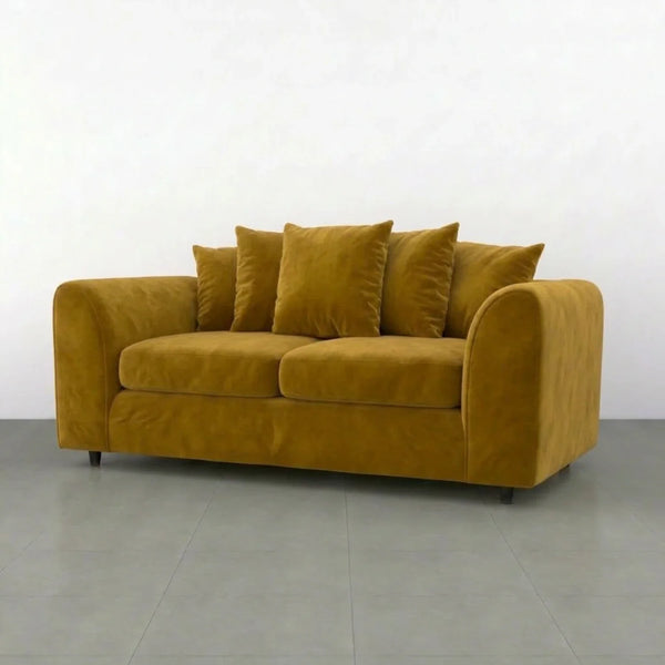 velvet 3 seater Mustard