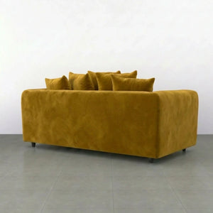 velvet 3 seater Mustard