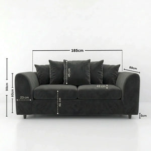 velvet 3 seater Dark Grey