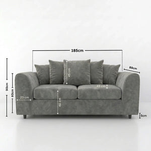 velvet 3 seater Light Grey