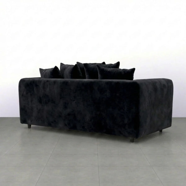 velvet 3 seater black