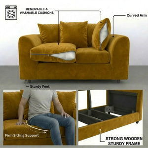 3 + 2 seater mustard