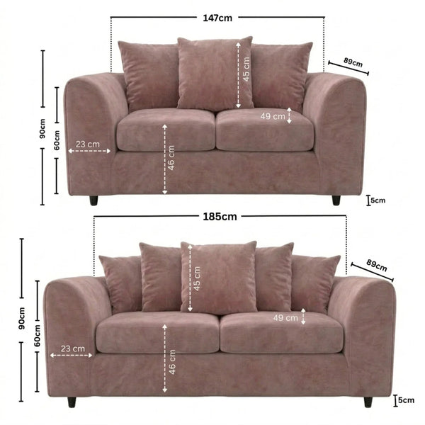 3 + 2 seater Pink