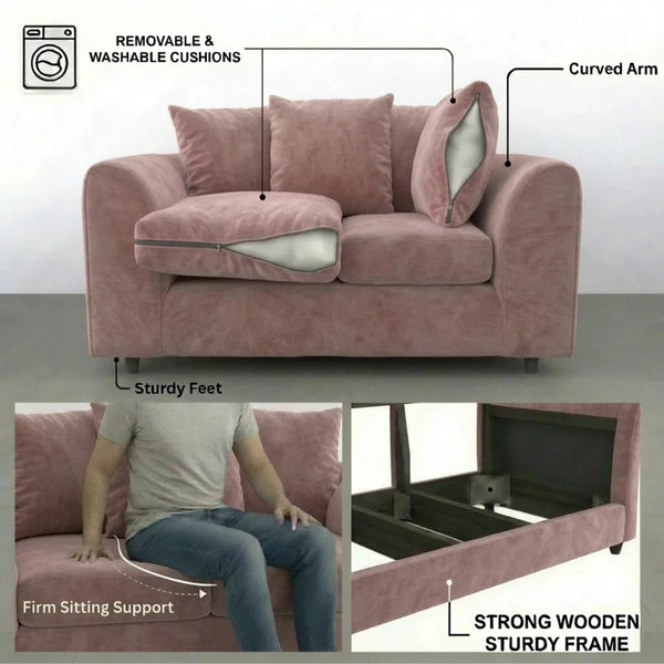 3 + 2 seater Pink