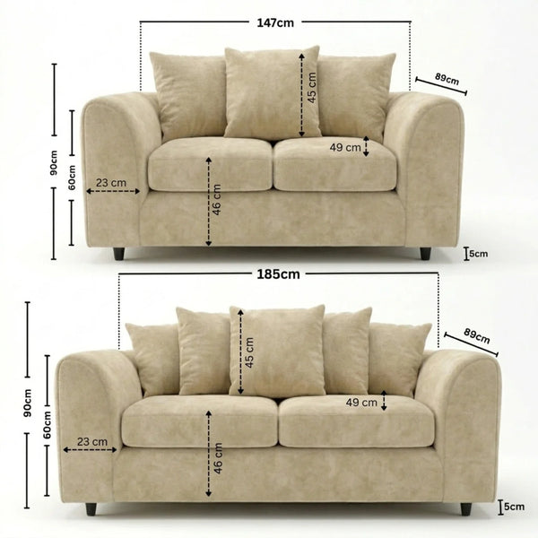 3 + 2 seater Cream