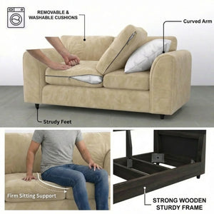 3 + 2 seater Cream