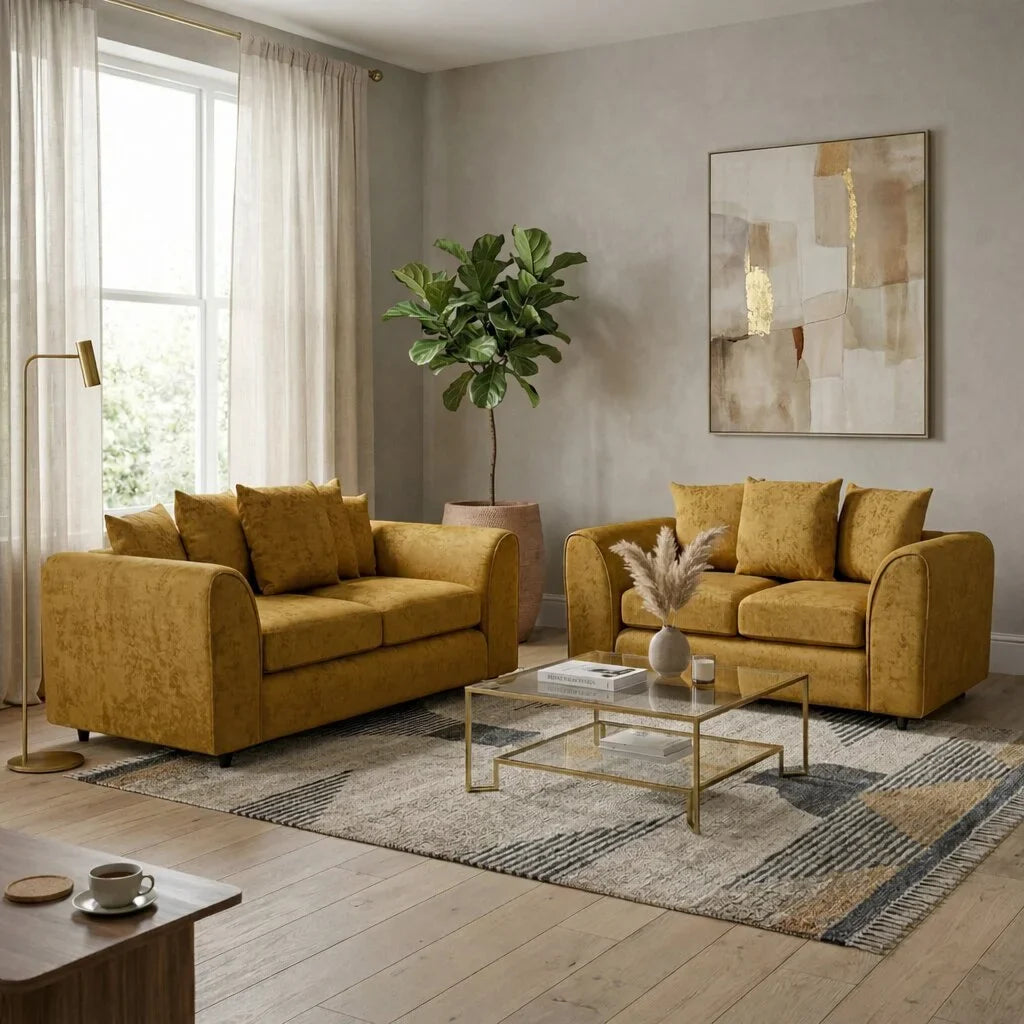 3 + 2 Seater Mustard