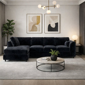 Velvet XL Left Hand Facing Black