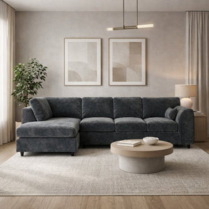 Velvet XL Left Hand Facing Dark Grey