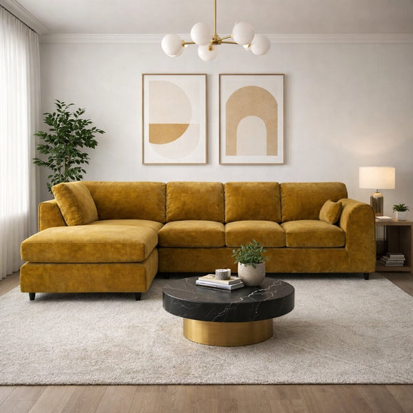 Velvet XL Left Hand Facing  Mustard